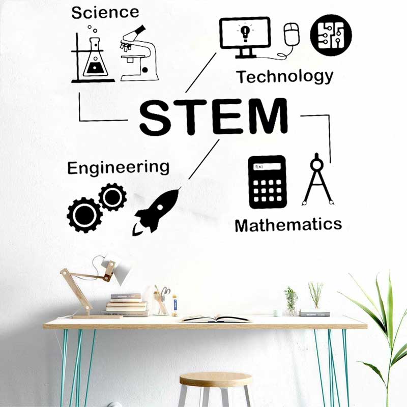 Vinyl Floor Plank - STEM wall stickers science technology engineering