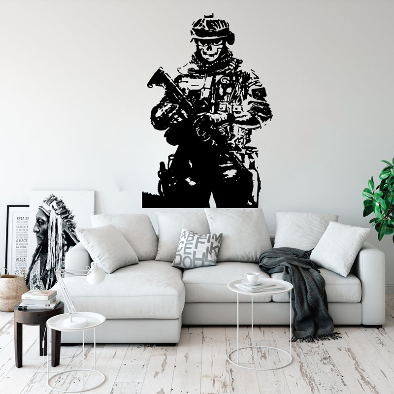 Solider Sniper Skull War Wall  - Vinyl Floor Plank ulasan dan harga