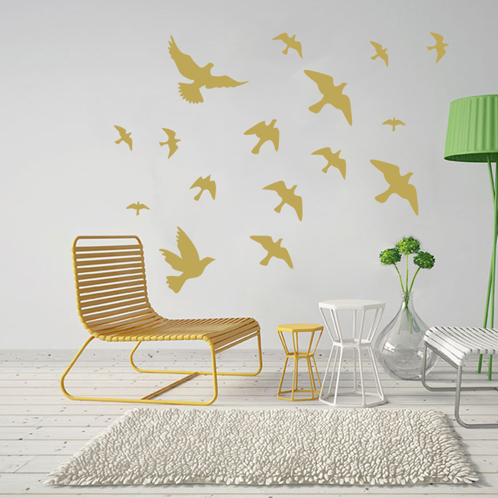 12Pcs/set Bird Wall Stickers H - Vinyl Floor Plank ulasan dan harga