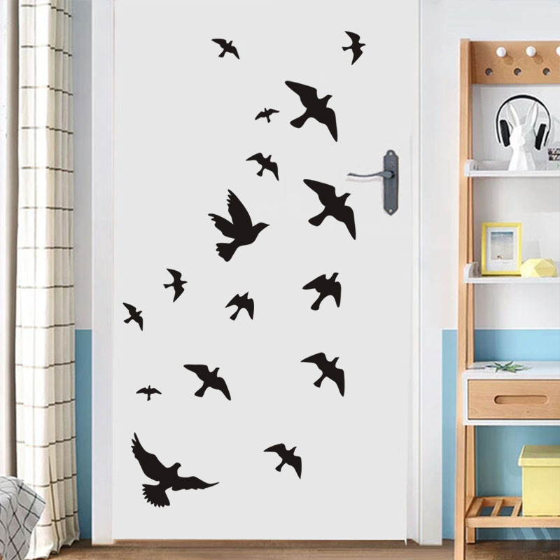 12Pcs/set Bird Wall Stickers H - Vinyl Floor Plank ulasan dan harga