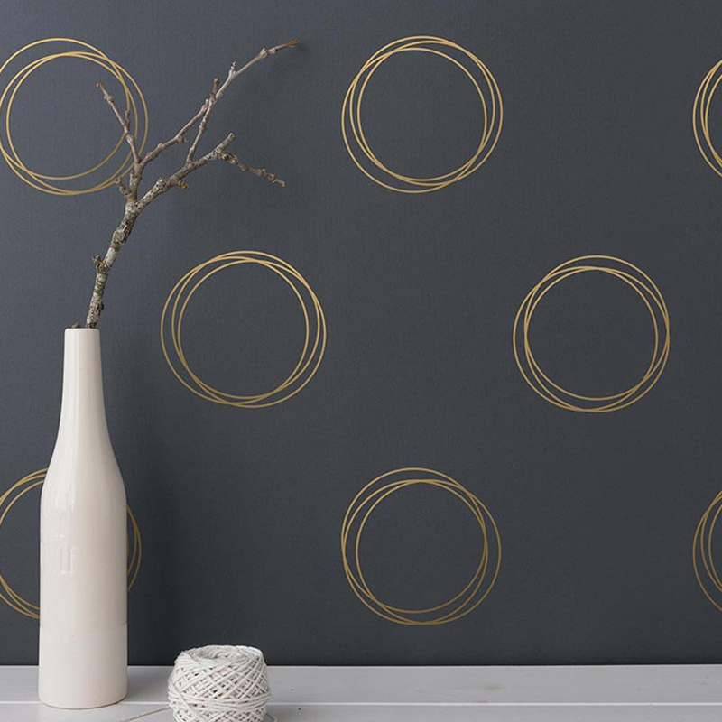 Geometric Ring Circle Wall Sti - Vinyl Floor Plank ulasan dan harga