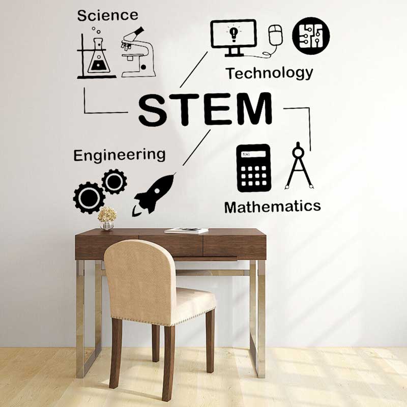STEM wall stickers science tec - Vinyl Floor Plank ulasan dan harga