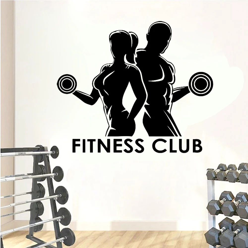 Man Woman Gym Wall Stickers Fi - Vinyl Floor Plank ulasan dan harga